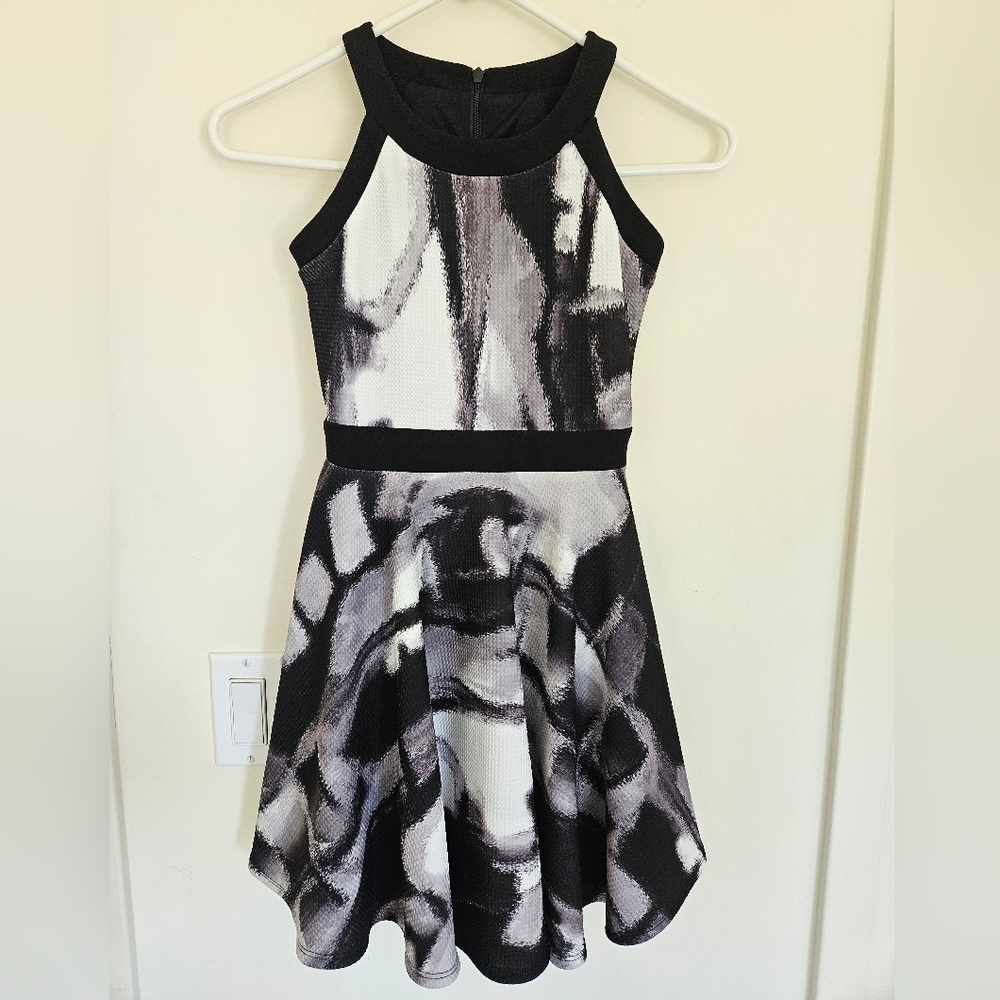 By Debra Black and White Halter Style Dress